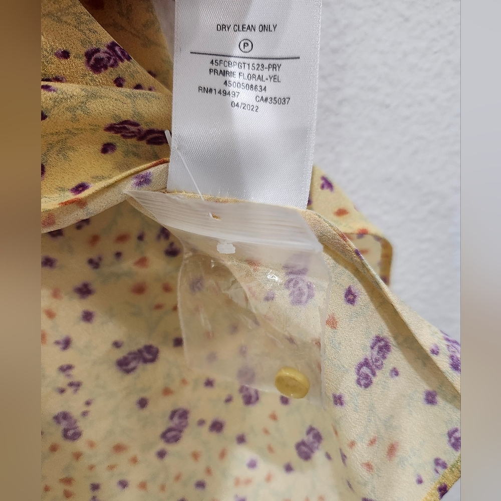 NEW FAVORITE DAUGHTER YELLOW GWEN TOP SIZE SMALL 100% SILK - Picture 8 of 9